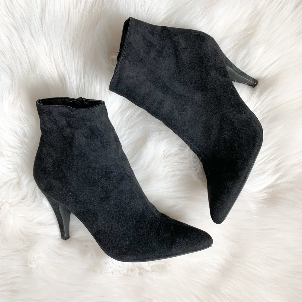 Carlos Santana Black Suede Ankle Bootie